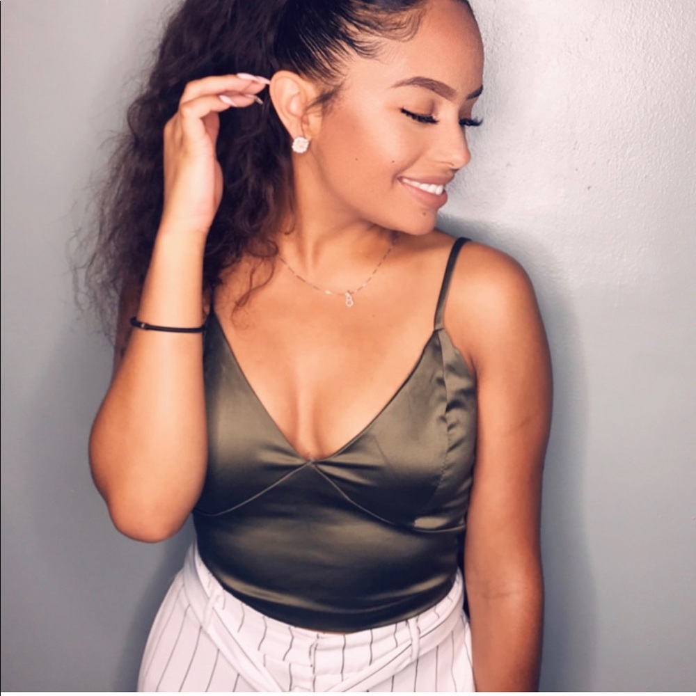 Olive green crop top